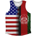 American Flag And Afghanistan Flag Combination Athletic Tank Top