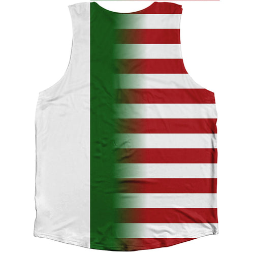 American Flag And Algeria Flag Combination Athletic Tank Top