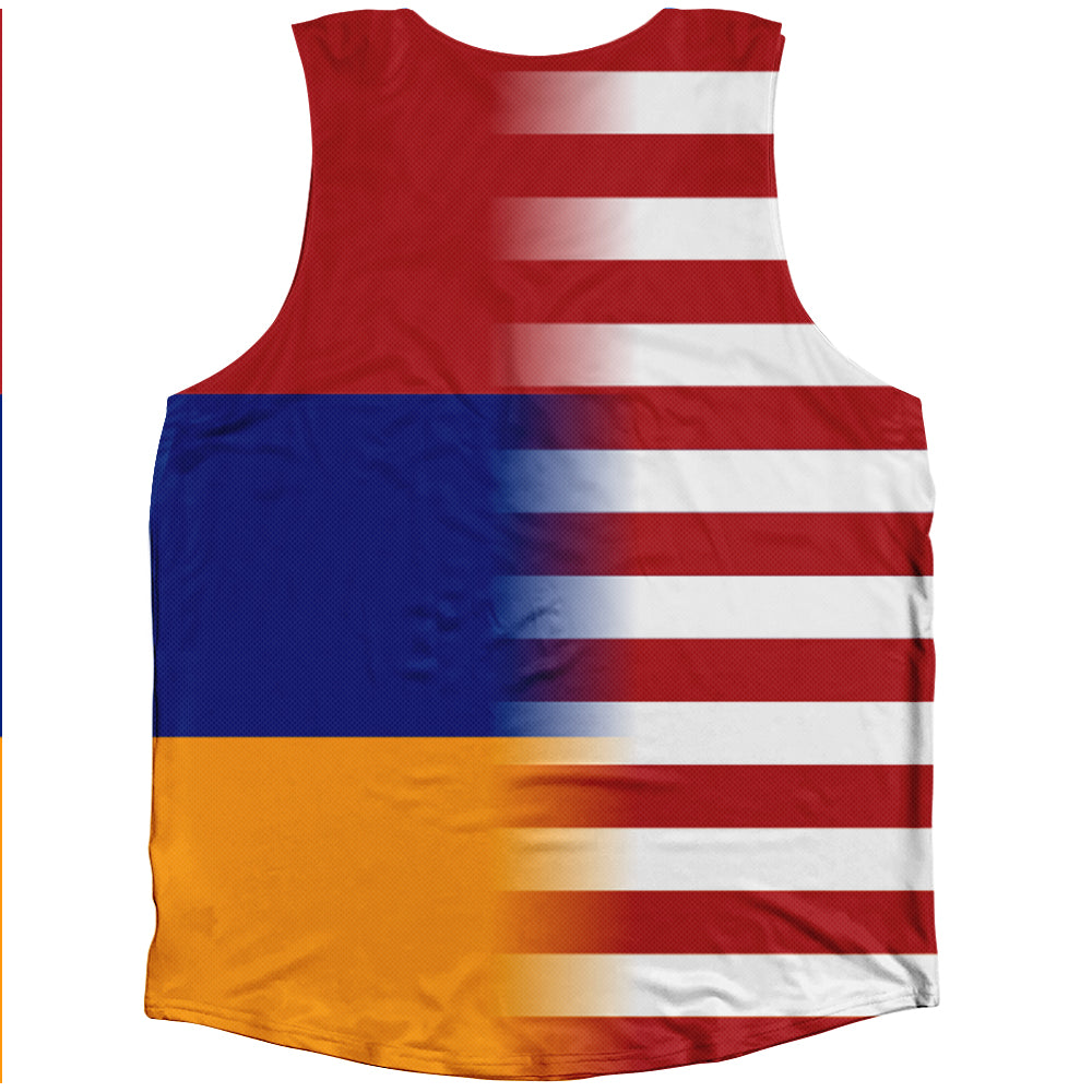American Flag And Armenia Flag Combination Athletic Tank Top