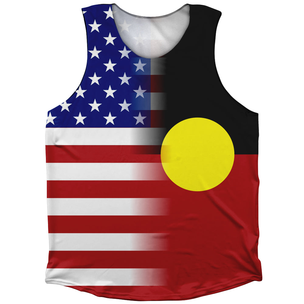 American Flag And Australian Aboriginal Flag Combination Athletic Tank Top