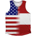 American Flag And Austria Flag Combination Athletic Tank Top
