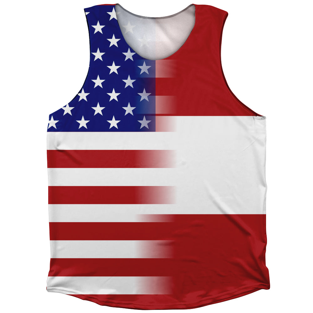 American Flag And Austria Flag Combination Athletic Tank Top