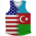 American Flag And Azerbaijan Flag Combination Athletic Tank Top