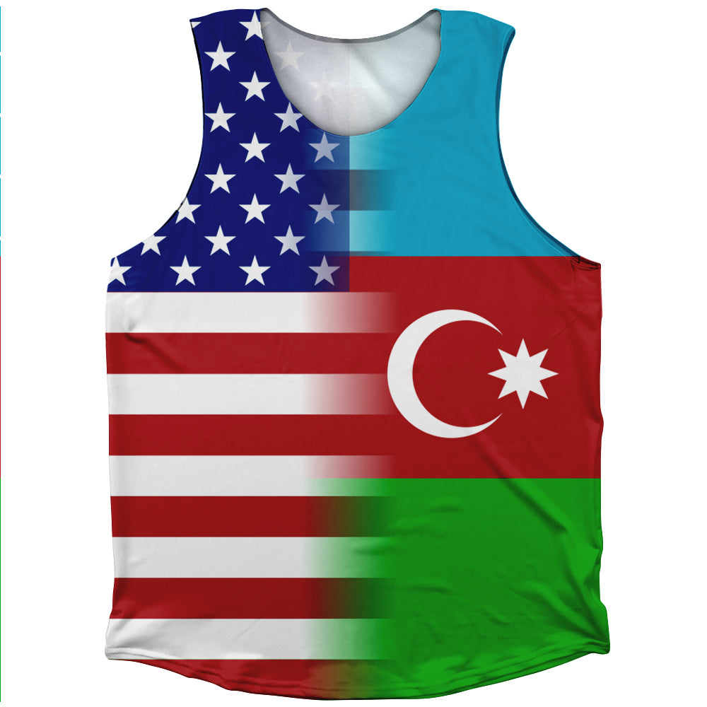 American Flag And Azerbaijan Flag Combination Athletic Tank Top