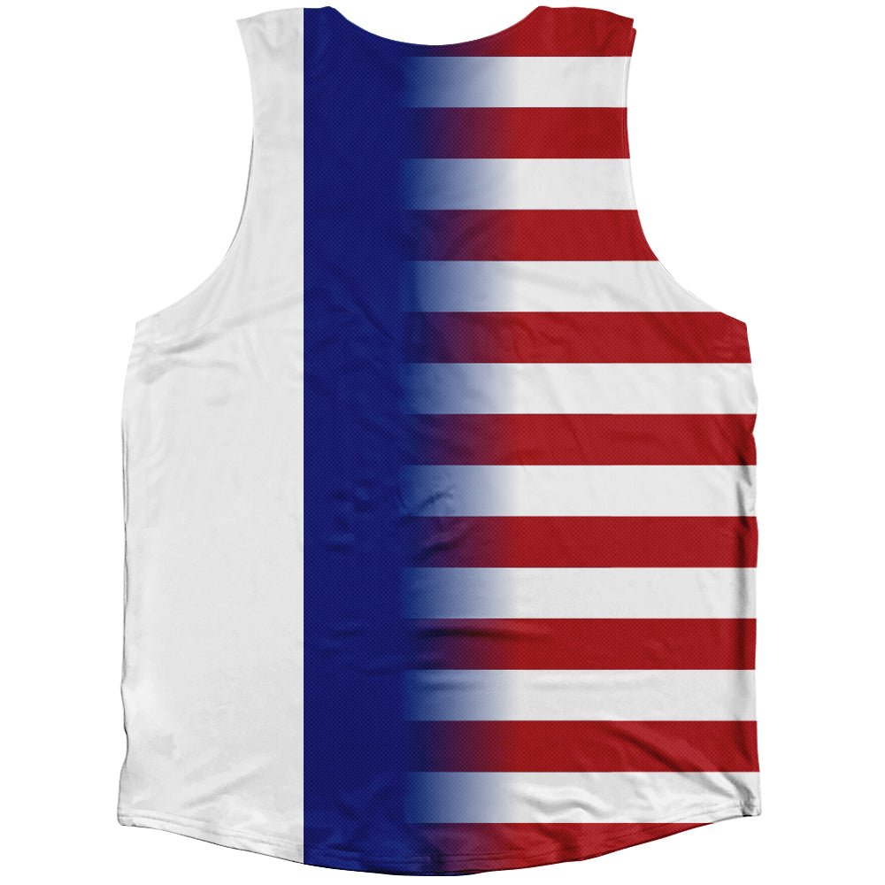 American Flag And Azores Flag Combination Athletic Tank Top