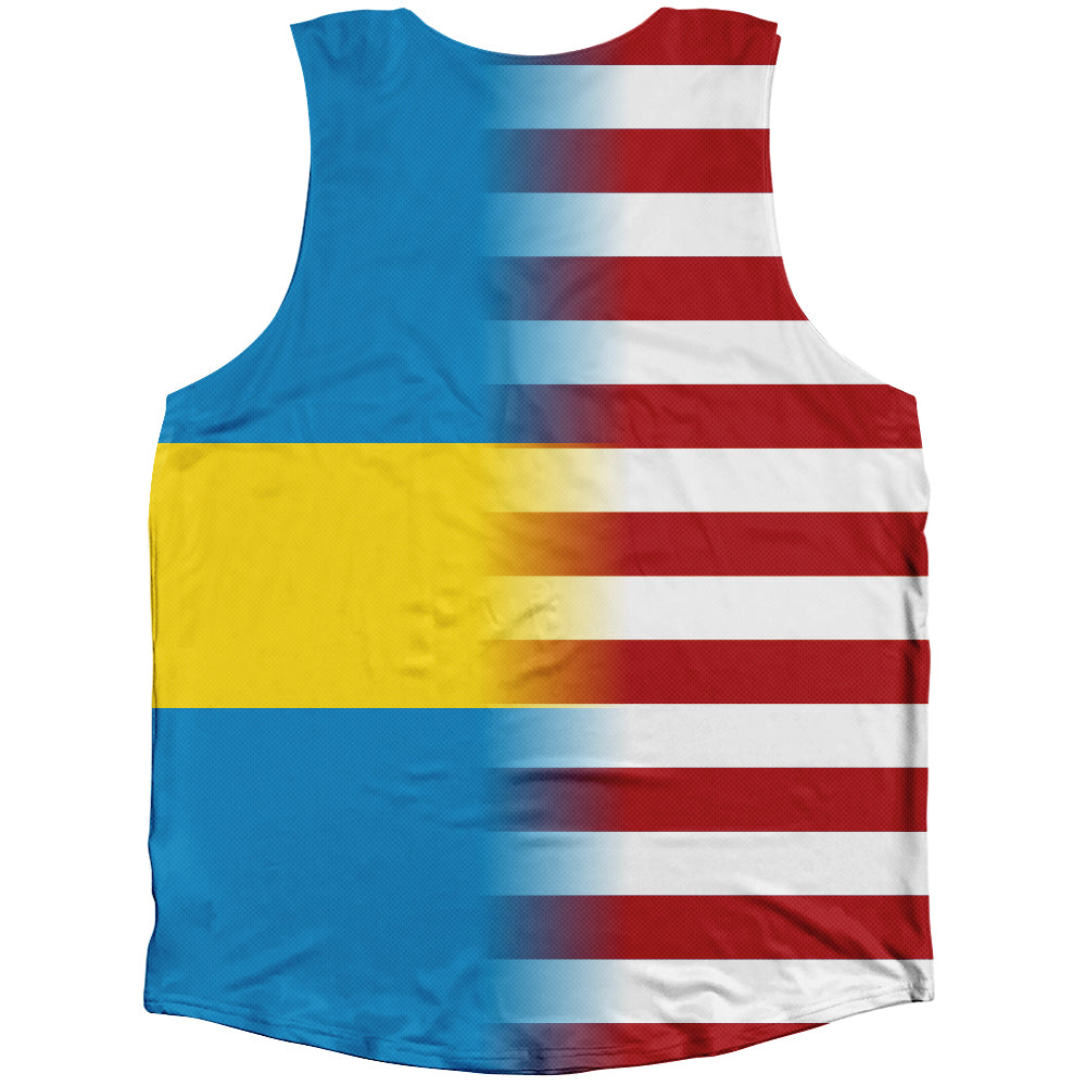 American Flag And Bahamas Flag Combination Athletic Tank Top