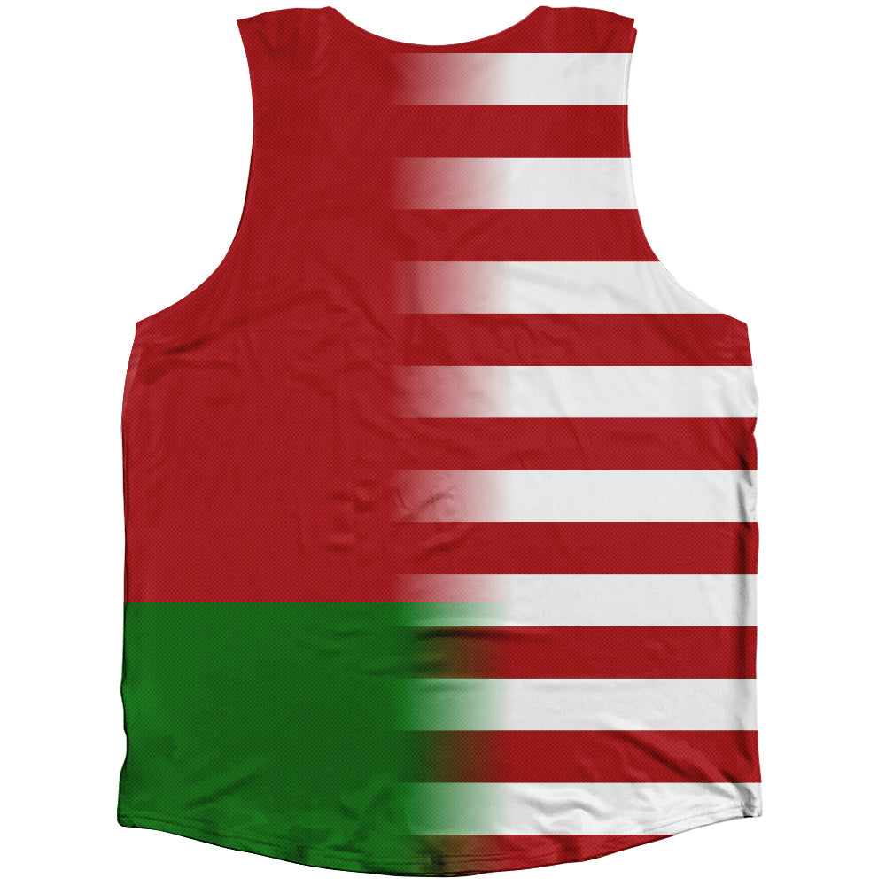 American Flag And Belarus Flag Combination Athletic Tank Top