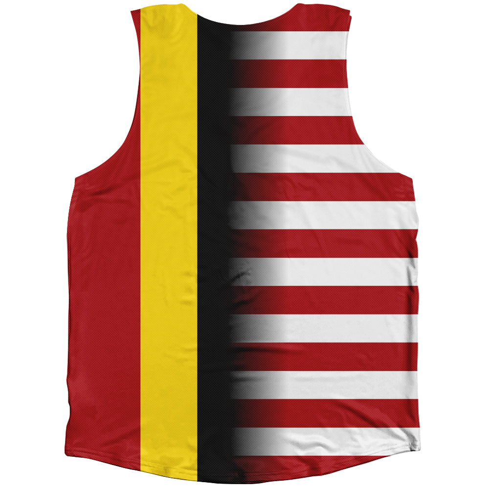 American Flag And Belgium Flag Combination Athletic Tank Top