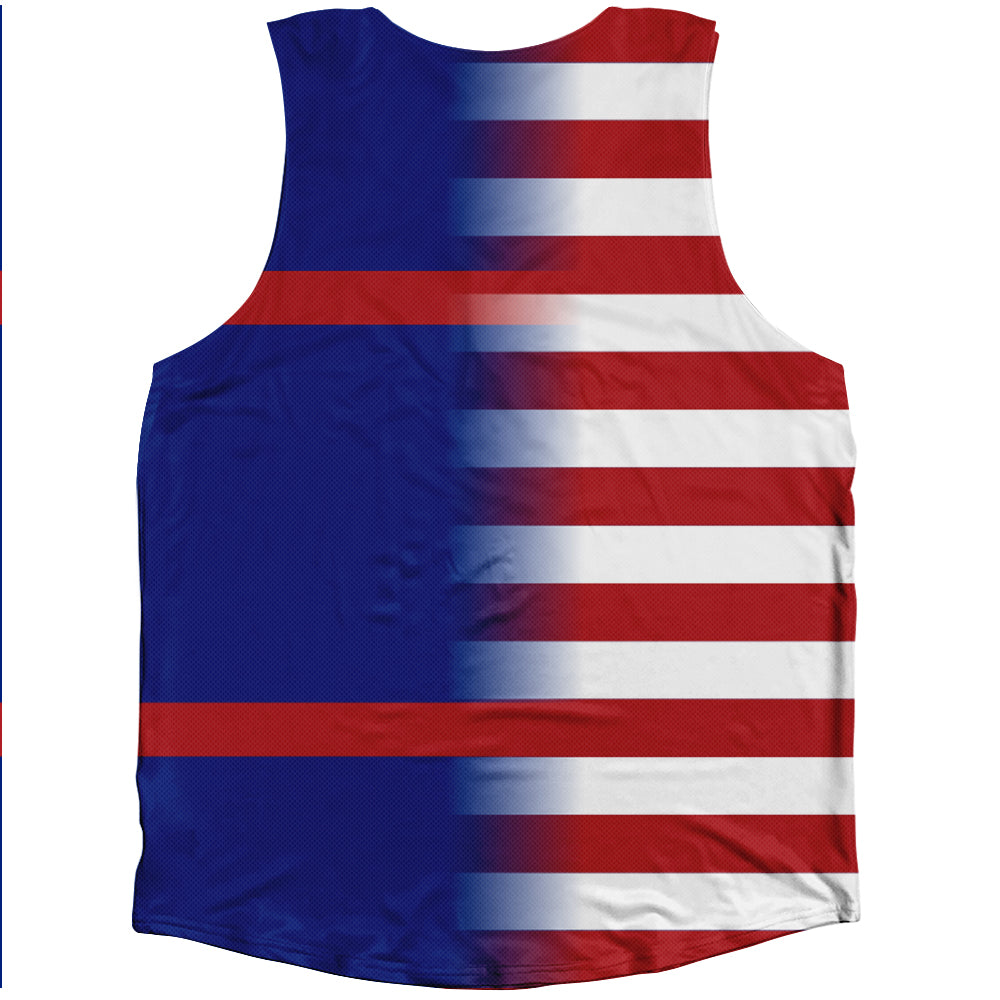 American Flag And Belize Flag Combination Athletic Tank Top