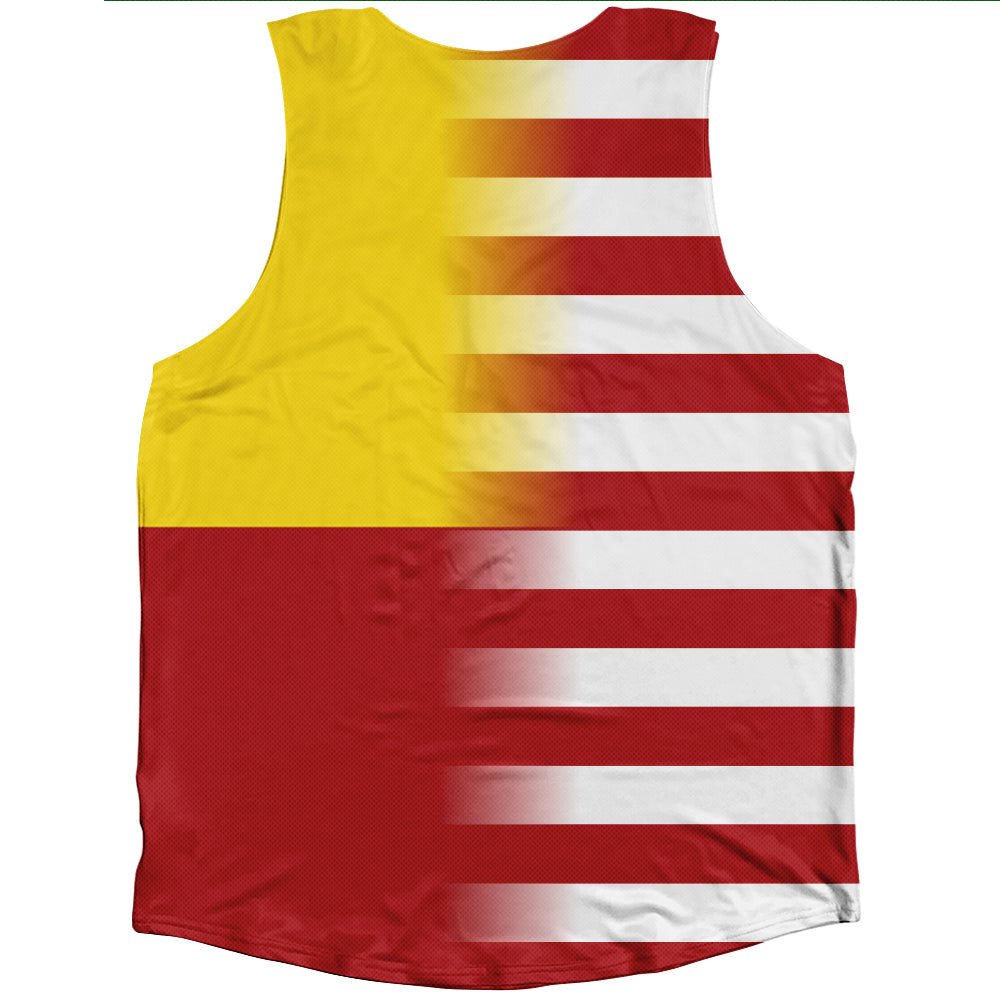 American Flag And Benin Flag Combination Athletic Tank Top