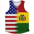 American Flag And Bolivia Flag Combination Athletic Tank Top