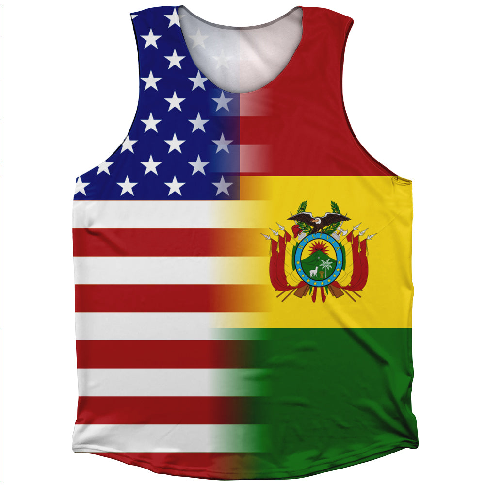 American Flag And Bolivia Flag Combination Athletic Tank Top