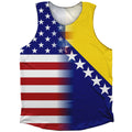 American Flag And Bosnia And Herzegovina Combination Athletic Tank Top