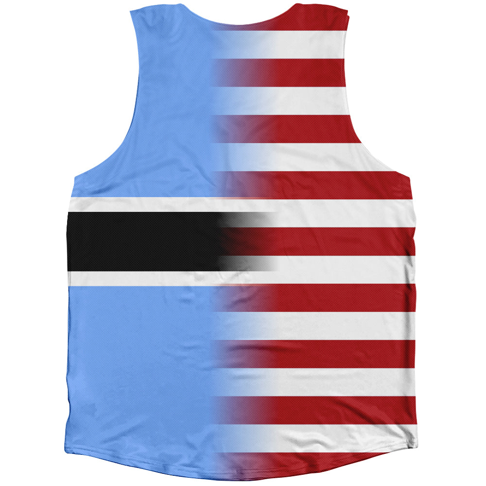 American Flag And Botswana Flag Combination Athletic Tank Top