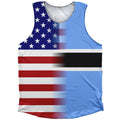 American Flag And Botswana Flag Combination Athletic Tank Top