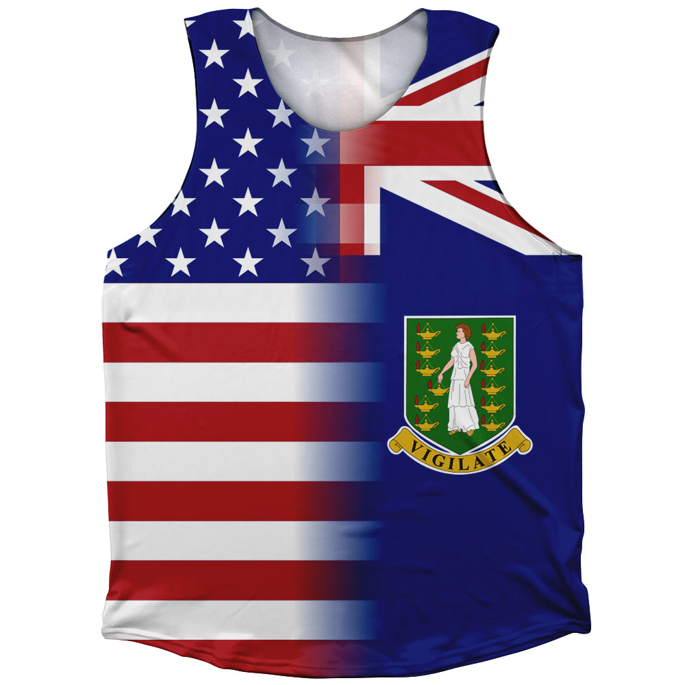 American Flag And British Virgin Islands Flag Combination Athletic Tank Top