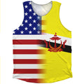 American Flag And Brunei Flag Combination Athletic Tank Top