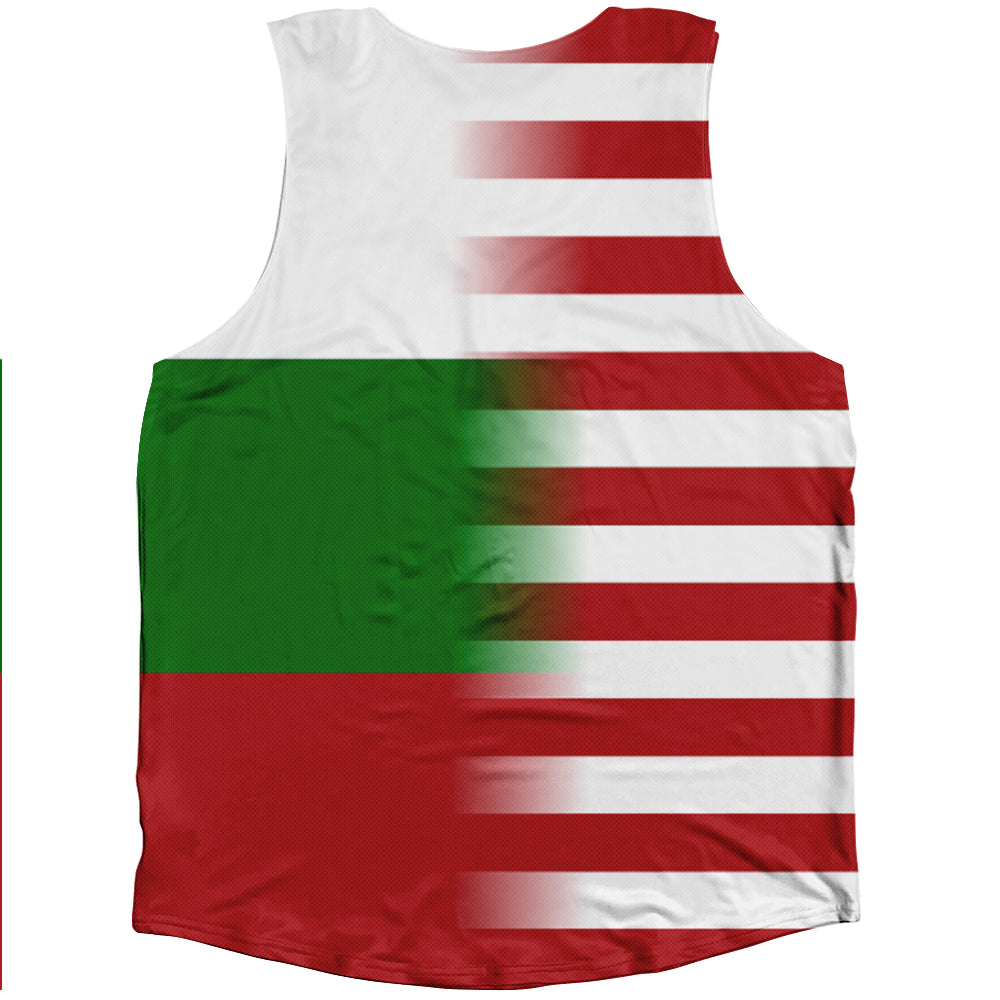 American Flag And Bulgaria Flag Combination Athletic Tank Top