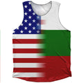 American Flag And Bulgaria Flag Combination Athletic Tank Top