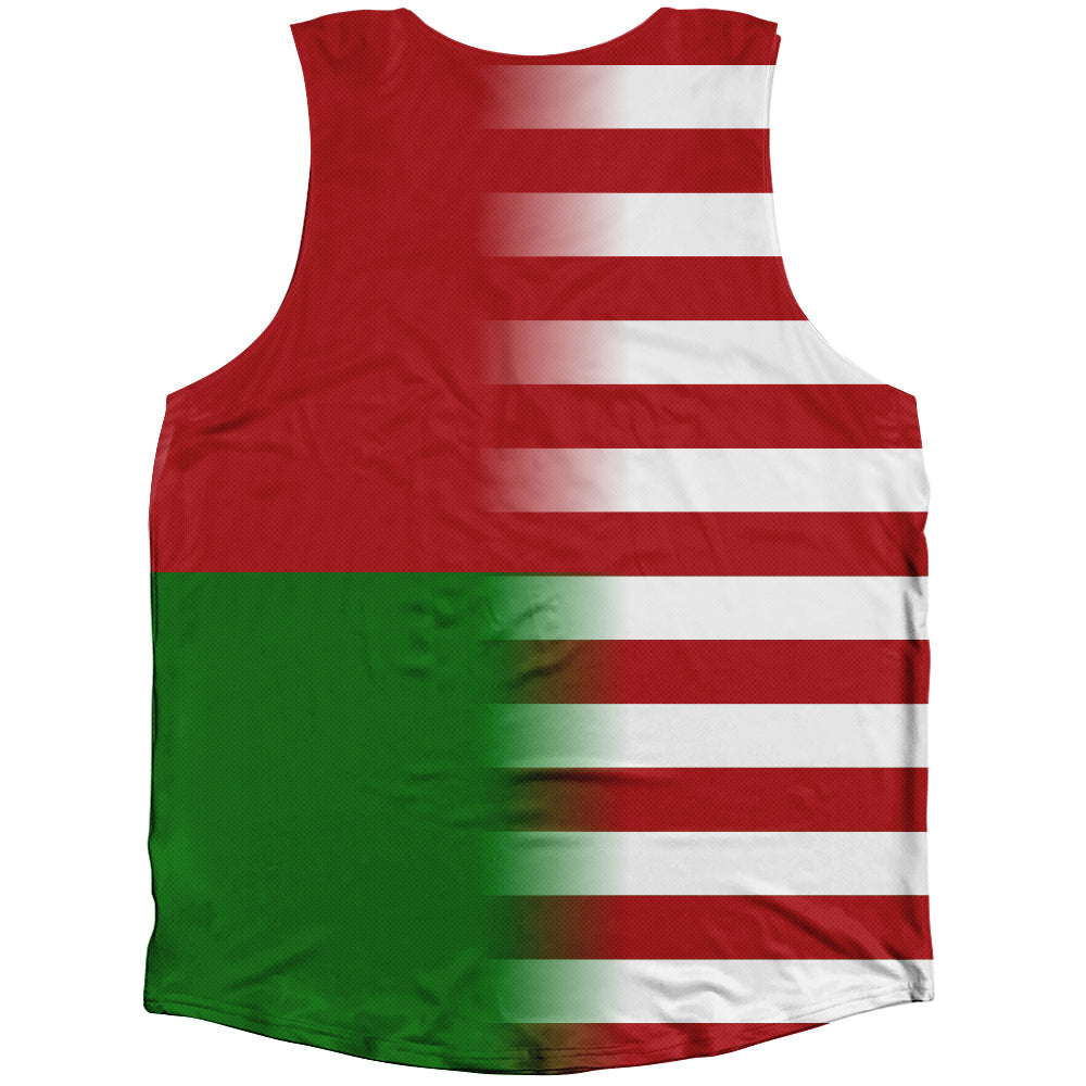 American Flag And Burkina Faso Flag Combination Athletic Tank Top