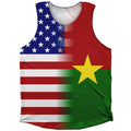 American Flag And Burkina Faso Flag Combination Athletic Tank Top