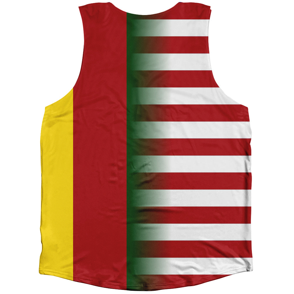 American Flag And Cameroon Flag Combination Athletic Tank Top
