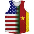 American Flag And Cameroon Flag Combination Athletic Tank Top