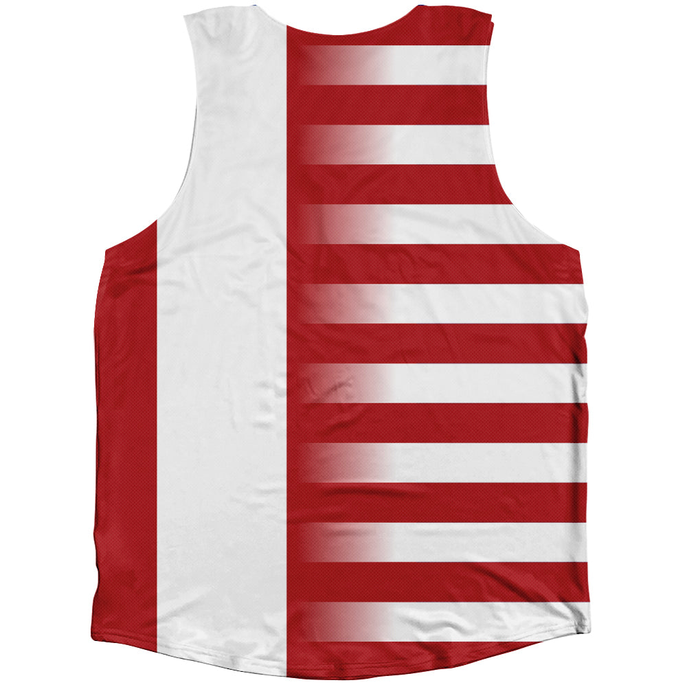 American Flag And Canada Flag Combination Athletic Tank Top