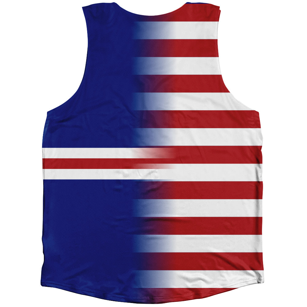 American Flag And Cape Verde Flag Combination Athletic Tank Top