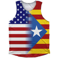 American Flag And Catalonia Flag Combination Athletic Tank Top
