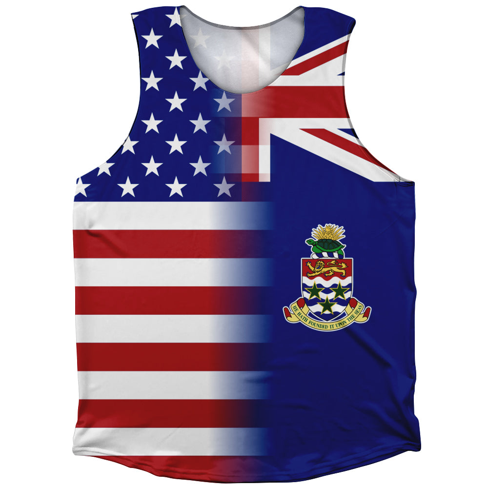 American Flag And Cayman Islands Flag Combination Athletic Tank Top