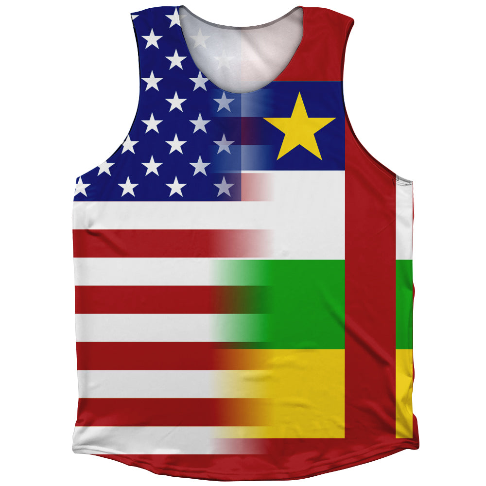 American Flag And Central African Republic Flag Combination Athletic Tank Top