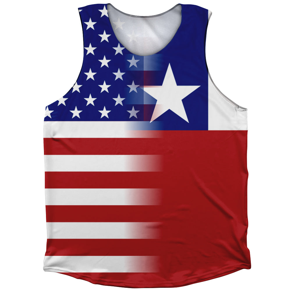 American Flag And Chile Flag Combination Athletic Tank Top
