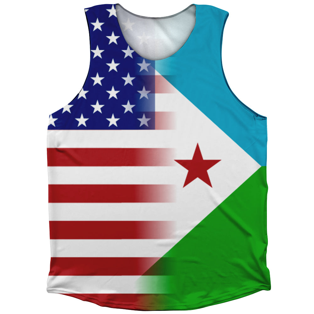 American Flag And Djibouti Flag Combination Athletic Tank Top