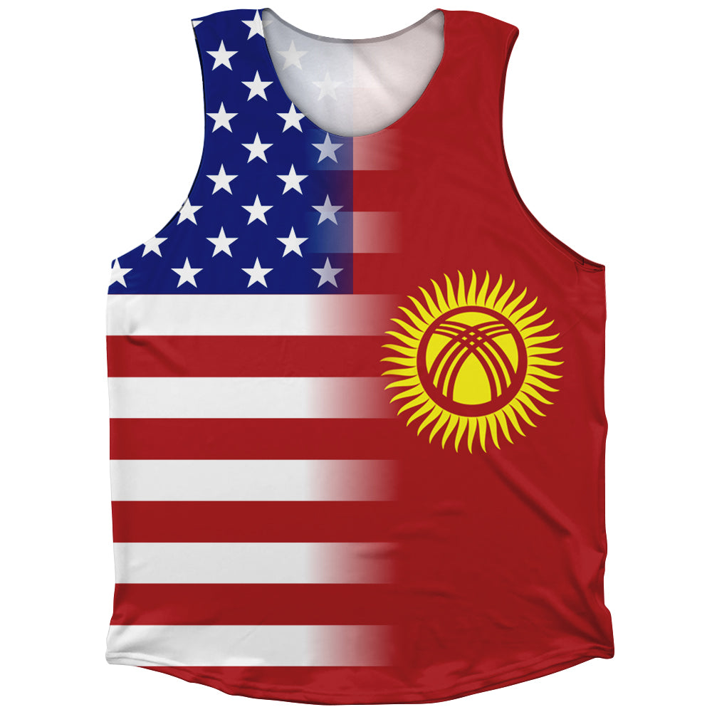 American Flag And Kyrgyzstan Flag Combination Athletic Tank Top