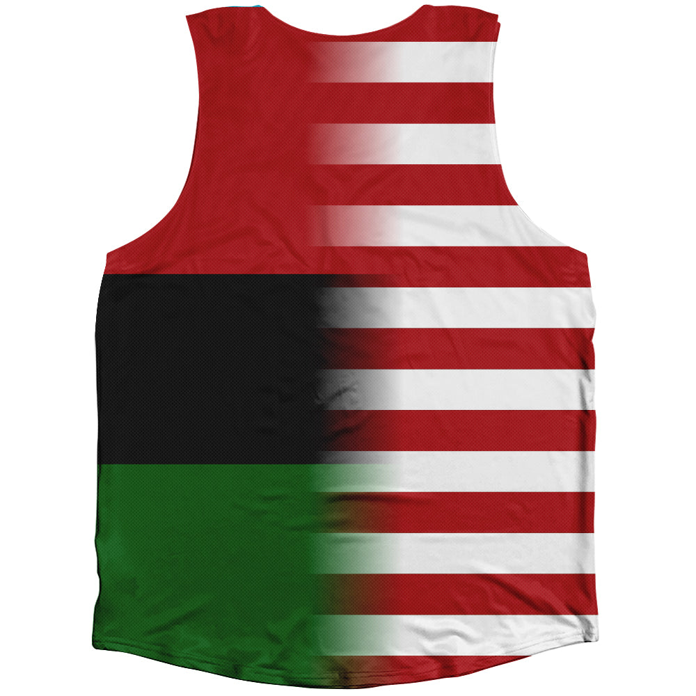 American Flag And Libya Flag Combination Athletic Tank Top
