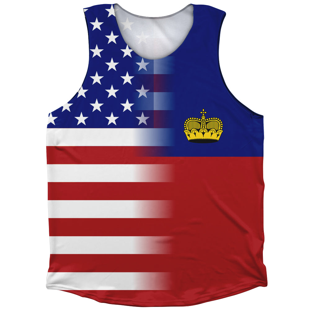 American Flag And Liechtenstein Flag Combination Athletic Tank Top