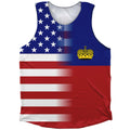 American Flag And Liechtenstein Flag Combination Athletic Tank Top