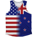 American Flag And New Zealand Flag Combination Athletic Tank Top