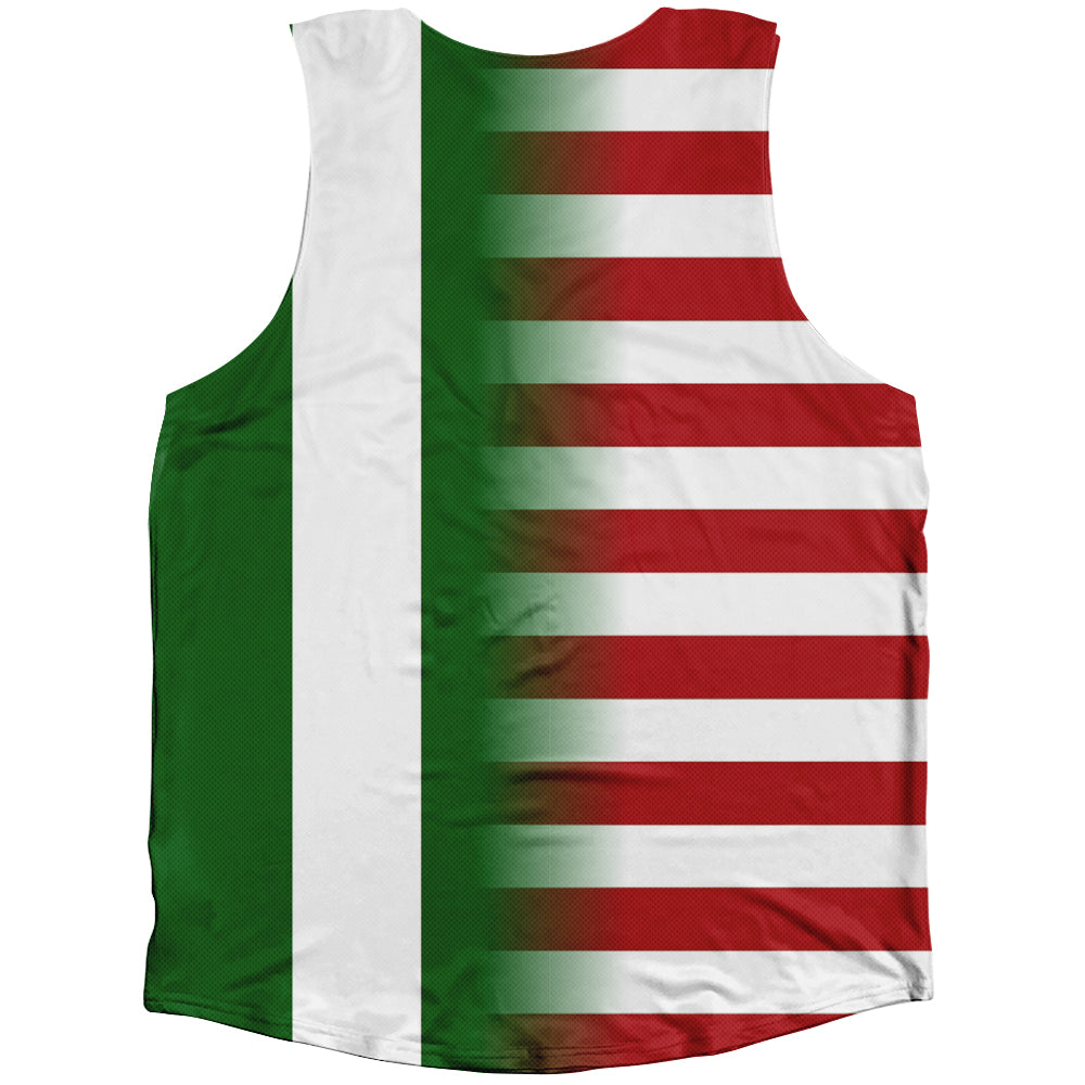 American Flag And Nigeria Flag Combination Athletic Tank Top