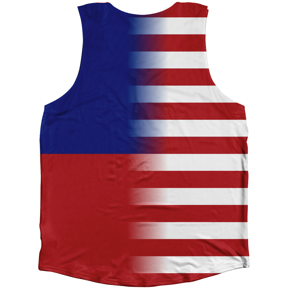 American Flag And Philippines Flag Combination Athletic Tank Top