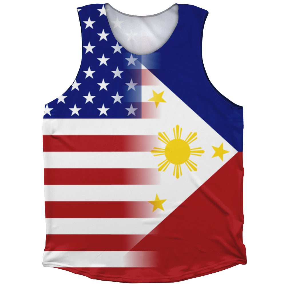 American Flag And Philippines Flag Combination Athletic Tank Top