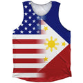 American Flag And Philippines Flag Combination Athletic Tank Top