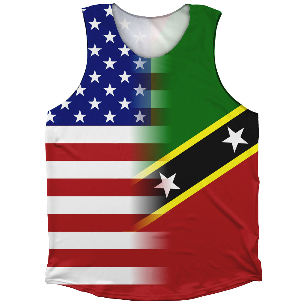American Flag And Saint Kitts & Nevis Flag Combination Athletic Tank Top