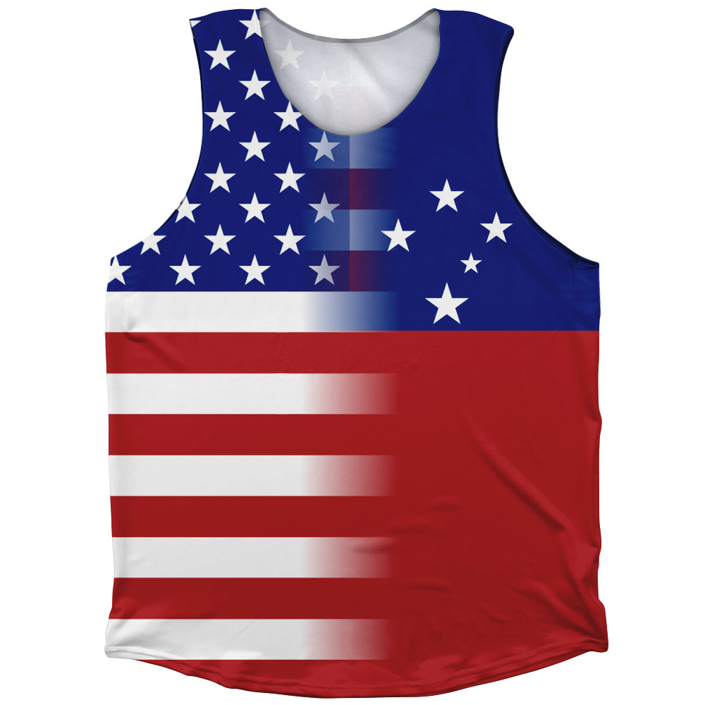 American Flag And Samoa Flag Combination Athletic Tank Top