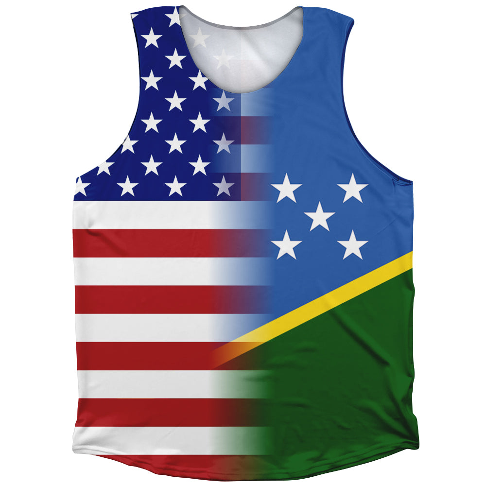 American Flag And Solomon Islands Flag Combination Athletic Tank Top