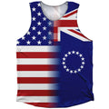 American Flag And The Cook Islands Flag Combination Athletic Tank Top