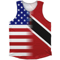 American Flag And Trinidad And Tobago Flag Combination Athletic Tank Top