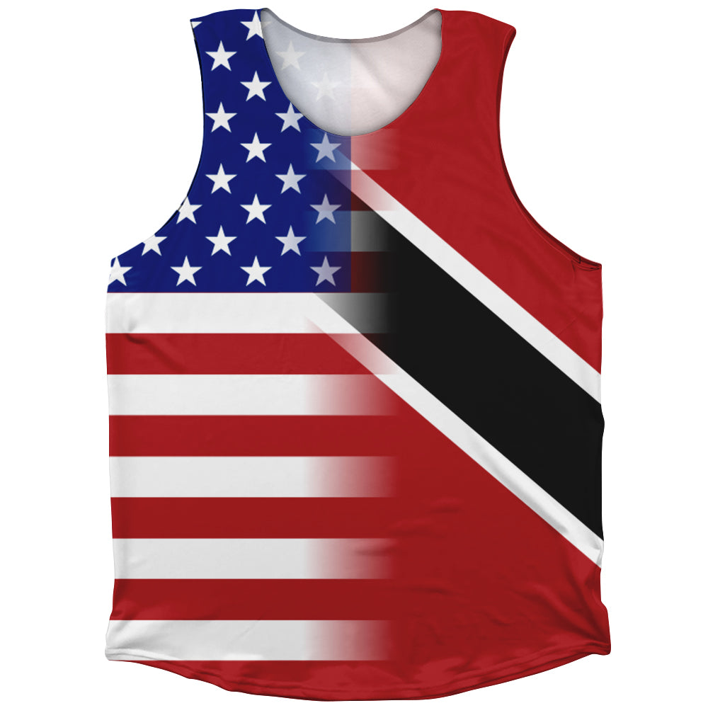 American Flag And Trinidad And Tobago Flag Combination Athletic Tank Top