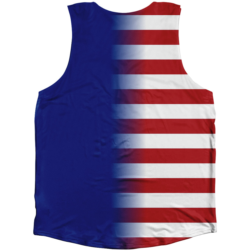 American Flag And Turks And Caicos Flag Combination Athletic Tank Top
